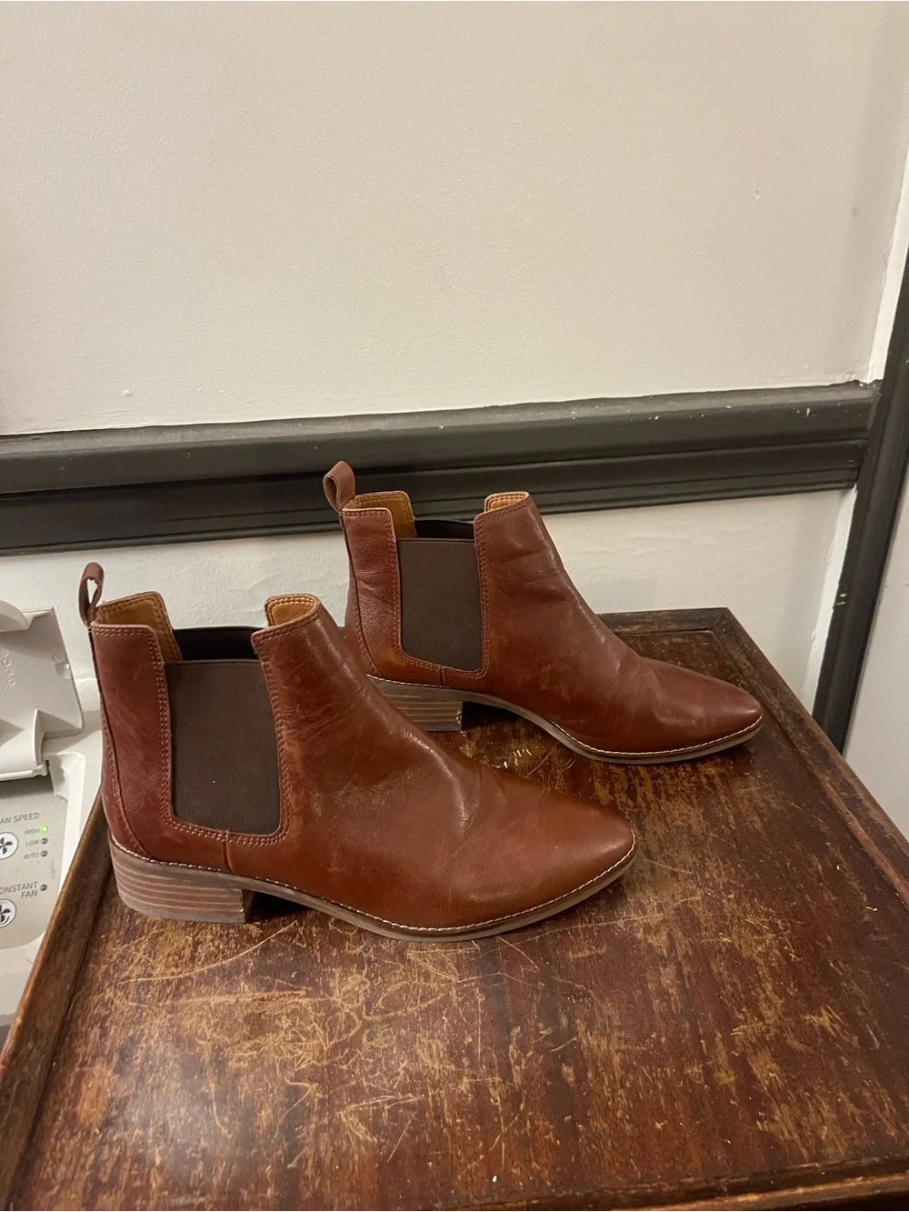 Lucky Brand Brown Leather Chelsea Boots, Classic Slip-On Style - Size 9M